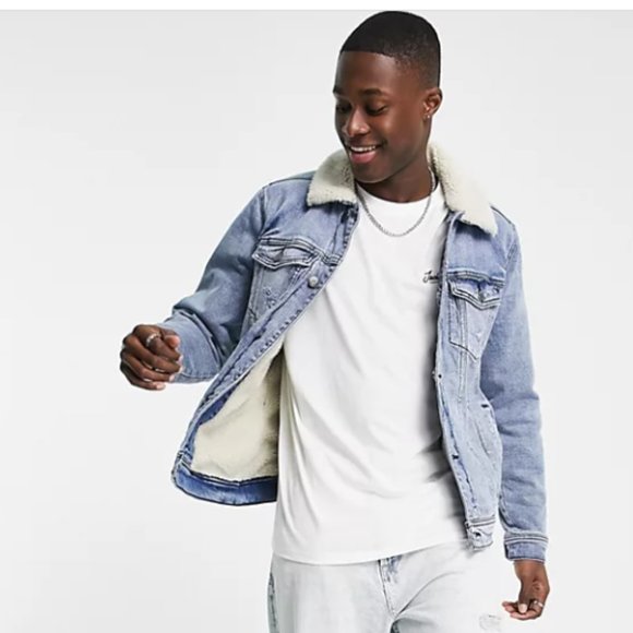 Hollister Jackets & Coats Mens Hollister Jean Jacket W Sherpa Lined